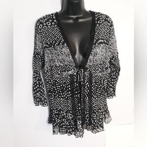 Elementz sheer crinkle blouse